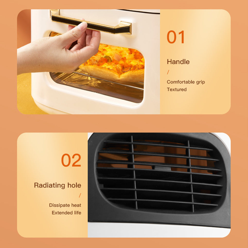 Air Fryer 12L Stainless Steel Visible Large Capacity Electric Oven Touch Screen Multifunctional Electric Fryer EU Plug