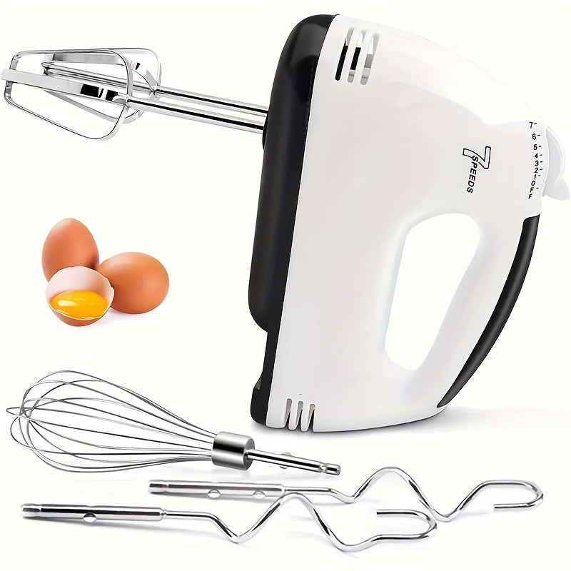 1pc Batteur électrique à main - 7 vitesses de contrôle de la vitesse du batteur à main, avec 4 barres de mélange, 260W, sûr et durable pour la cuisson - Idéal pour battre faire du pain, du gâteau, 220V-240V avec prise Europlug, adapté pour offrir en cadea