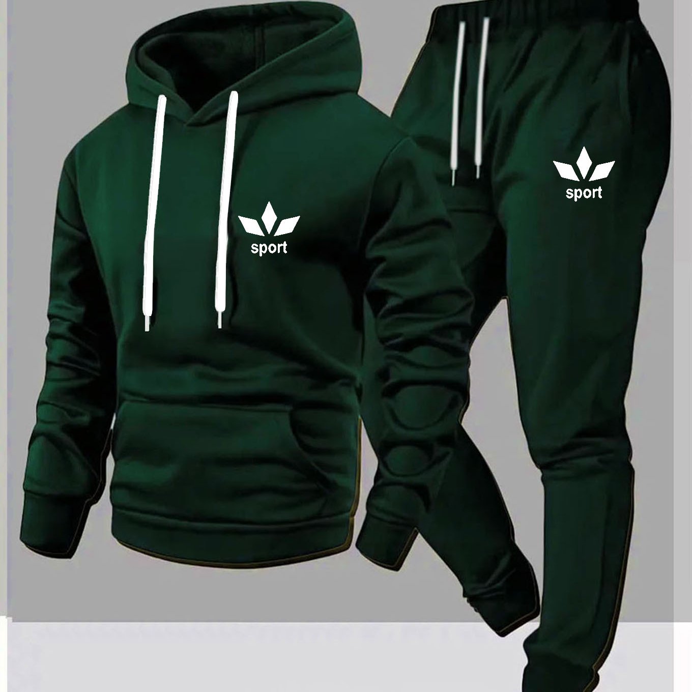 Ensemble Deux Pièces pour Homme : Sweat à Capuche Décontracté et Pantalon de Jogging Long, Idéal pour le Sport en Extérieur & la Marche Loisir