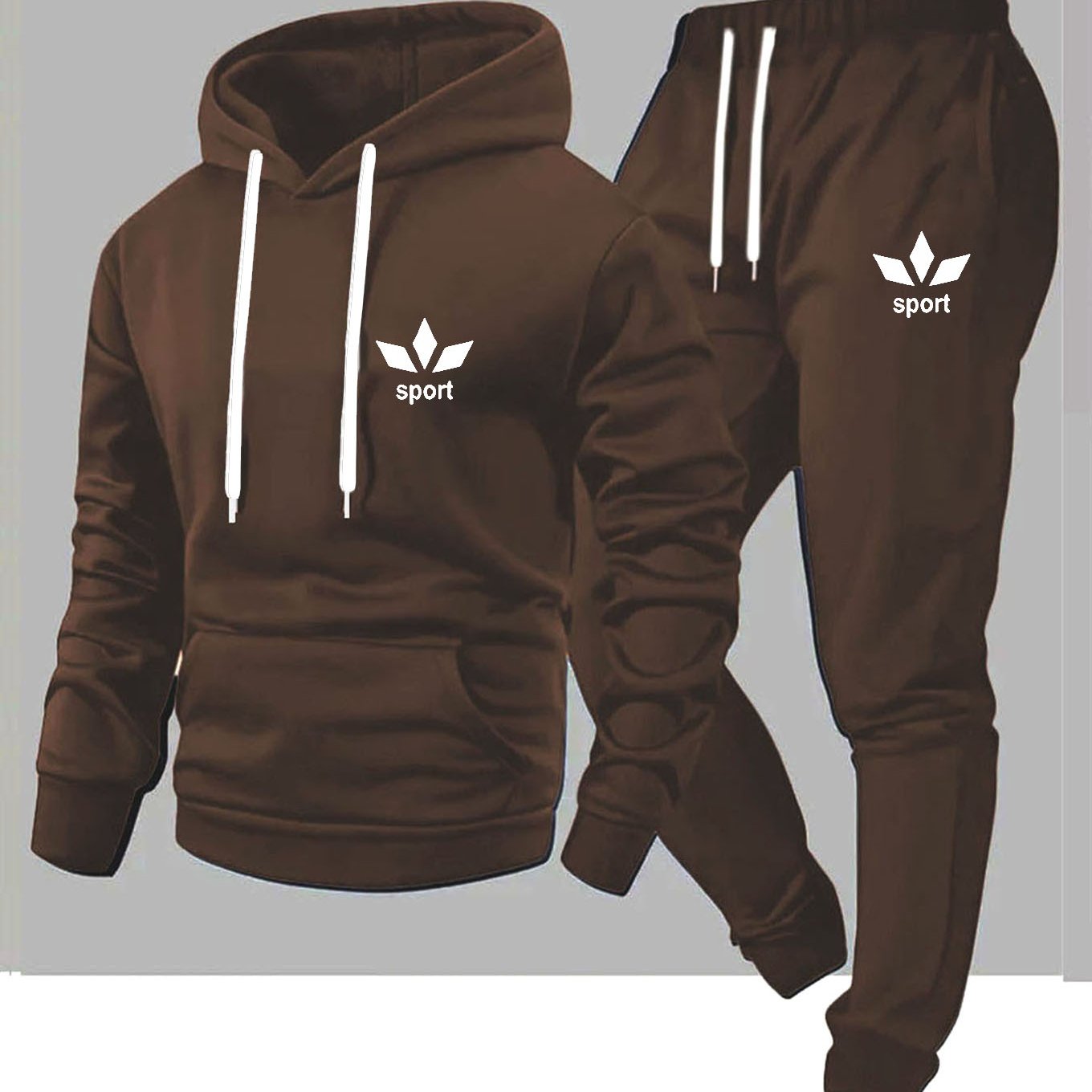 Ensemble Deux Pièces pour Homme : Sweat à Capuche Décontracté et Pantalon de Jogging Long, Idéal pour le Sport en Extérieur & la Marche Loisir