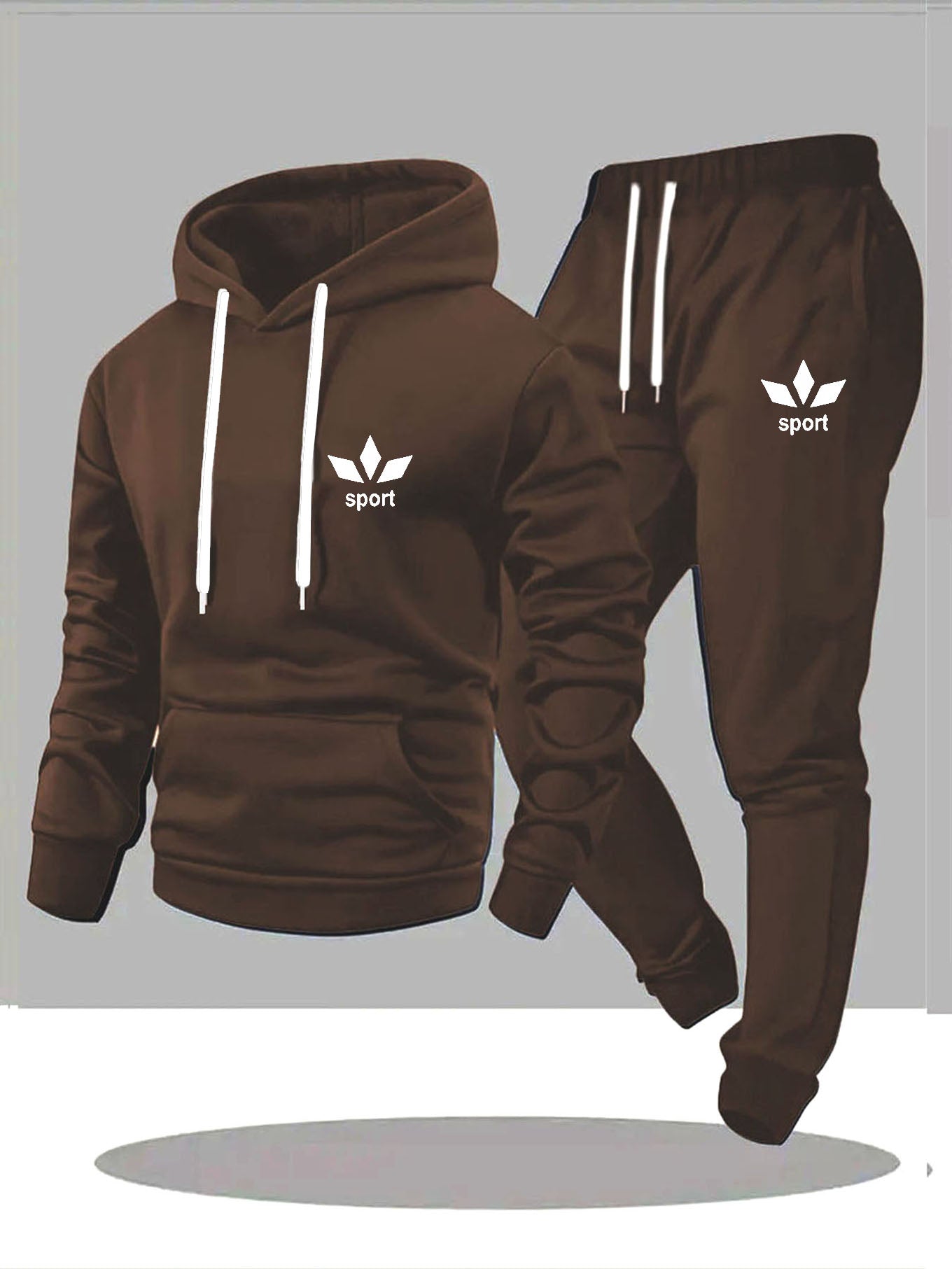 Ensemble Deux Pièces pour Homme : Sweat à Capuche Décontracté et Pantalon de Jogging Long, Idéal pour le Sport en Extérieur & la Marche Loisir
