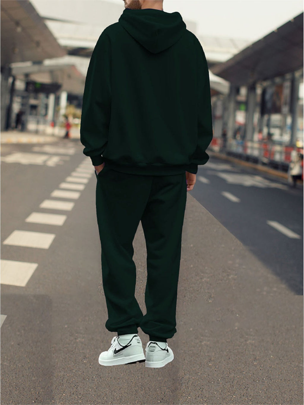 Ensemble Deux Pièces pour Homme : Sweat à Capuche Décontracté et Pantalon de Jogging Long, Idéal pour le Sport en Extérieur & la Marche Loisir