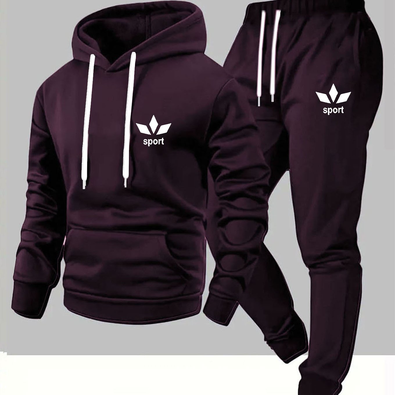 Ensemble Deux Pièces pour Homme : Sweat à Capuche Décontracté et Pantalon de Jogging Long, Idéal pour le Sport en Extérieur & la Marche Loisir